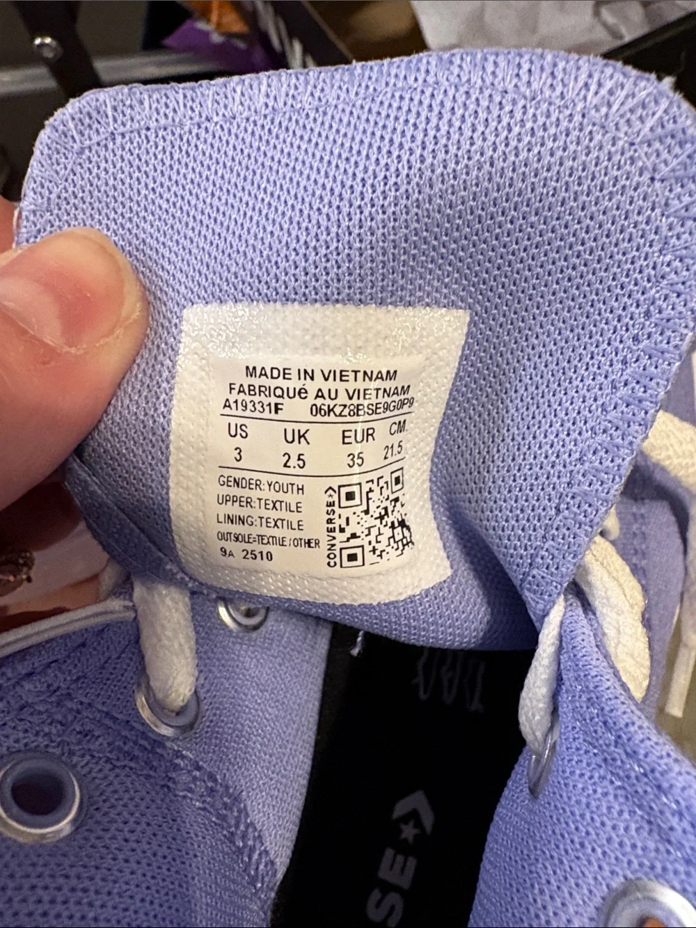 Converse Kids Lilac High-Top Canvas Sneakers